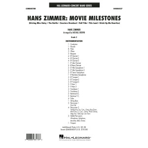Hans Zimmer: Movie Milestones - Conductor Score (Full Score)